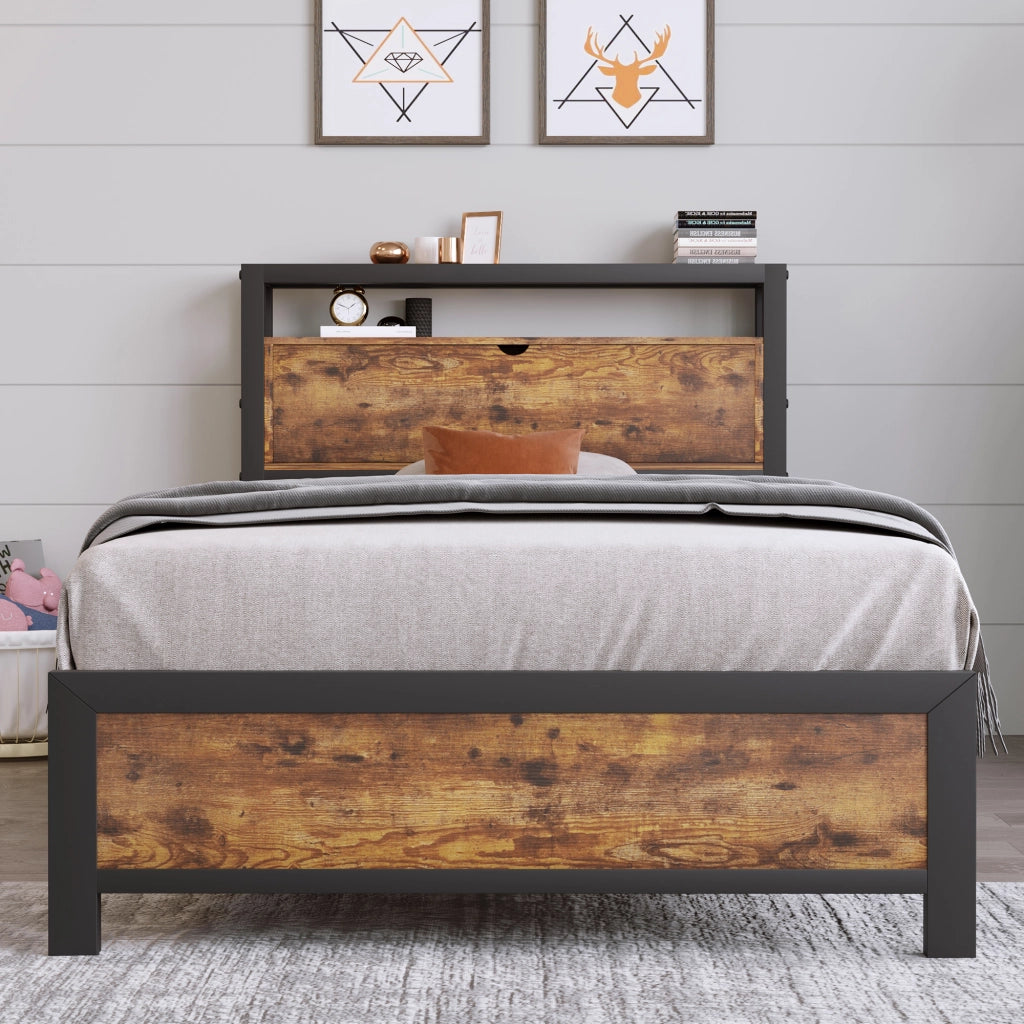 Letto Contenitore Letto Matrimoniale con USB e LED 180×200 cm; senza Materasso; Tessuto Grigio