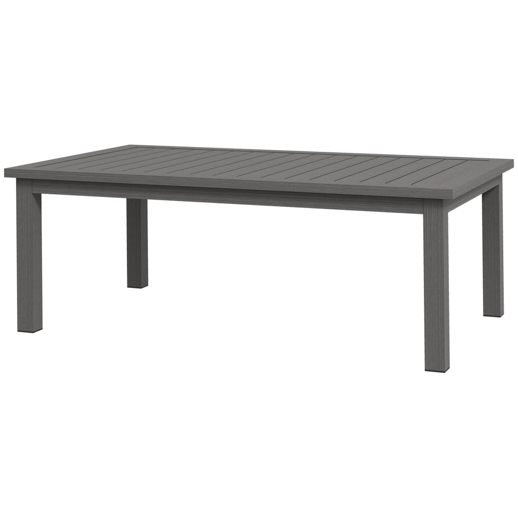 Tavolino rettangolare con piano a doghe ¨C Zephmum ¨C Marrone, Alluminio, 100x60x37 cm