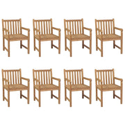 Sedie Giardino 8 pz e Cuscini Bianco Crema in Massello di Teak 3073075