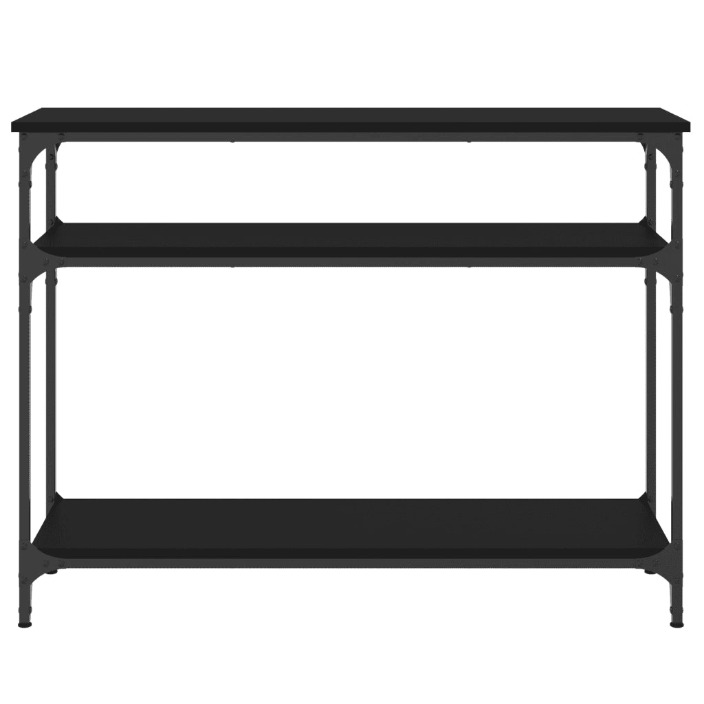 Tavolino Consolle Nero 100x29x75 cm in Legno Multistrato 834035