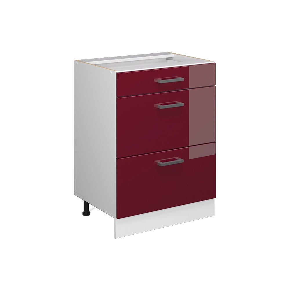 Vicco Frontale cucina Rosso lucido 59.6 x 70.4 cm frontale del mobile per mobile base con cassetti
