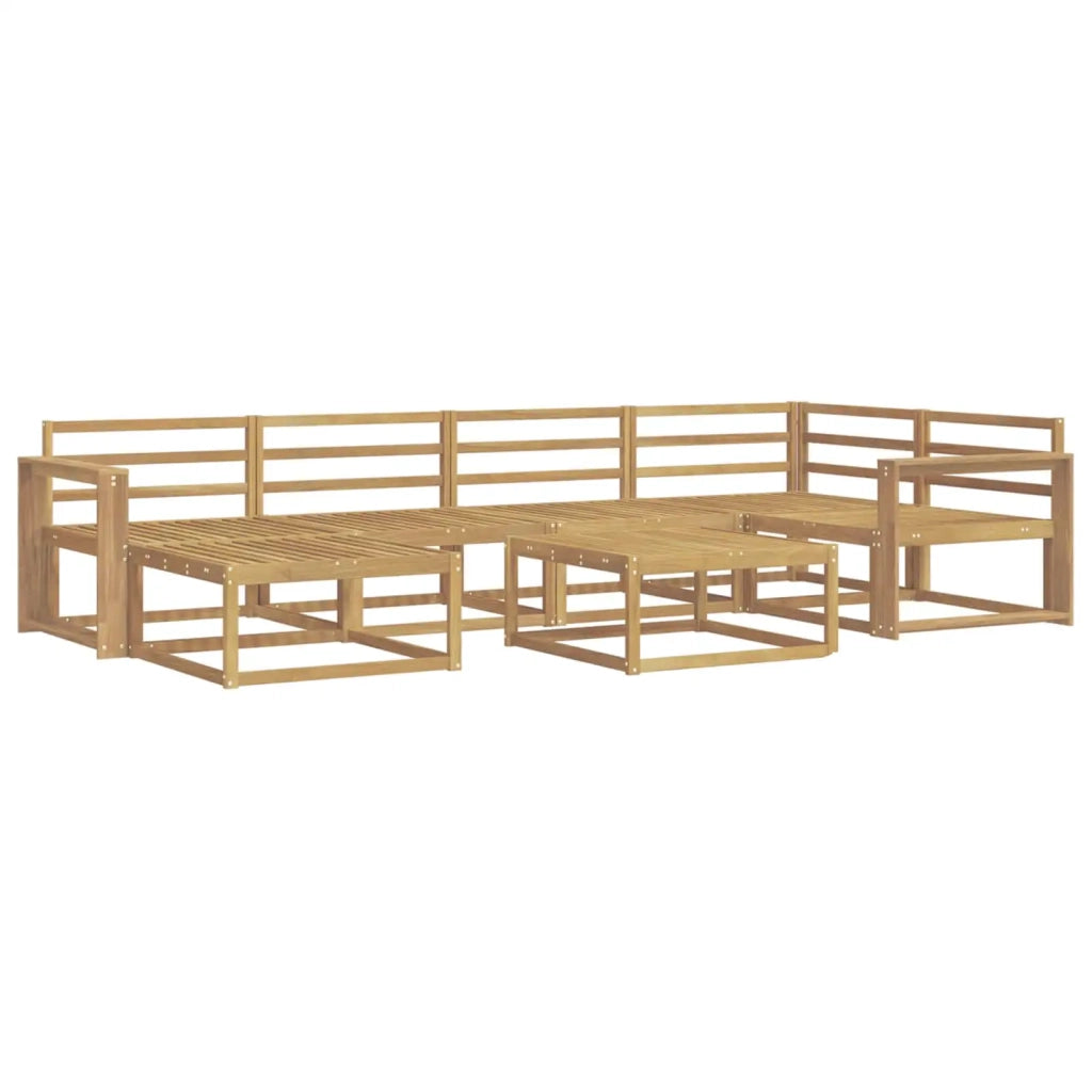 Set di divani da esterno 7 pcs Bianco Legno di Acacia Massello 3386728