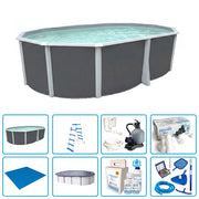 Piscina Fuori Terra Steeldesign Omega 550 - 5,50 X 3,66 X H.1,32 M - Kit Pro