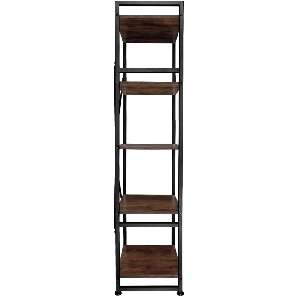 Libreria grande in stile industriale/vintage con 5 ripiani 151,5 cm marrone 08_0000575