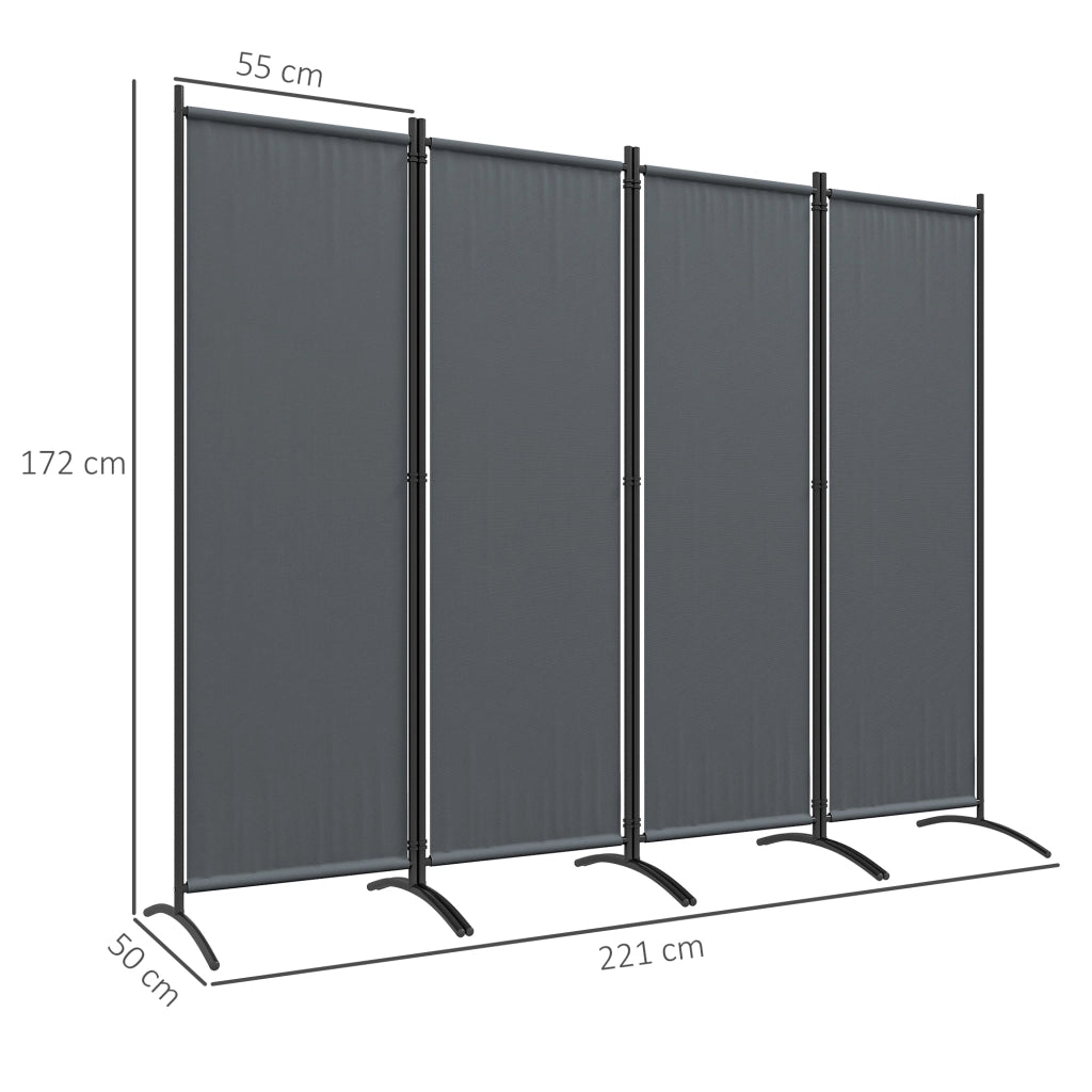 Paravent da giardino a 4 pannelli ¨C zephmum ¨C grigio scuro 221x172 cm