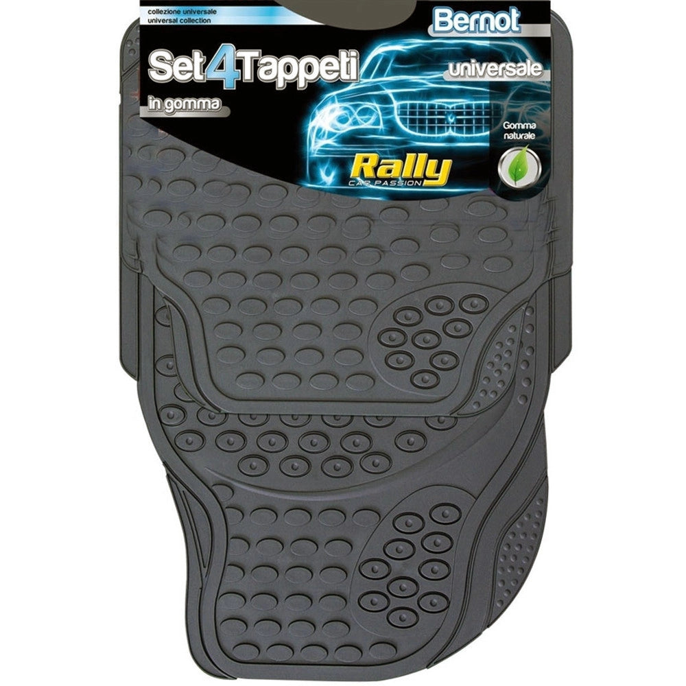 Trade Shop - Set 4 Pezzi Tappeti Per Auto In Gomma Naturale Universale Ritagliabile -