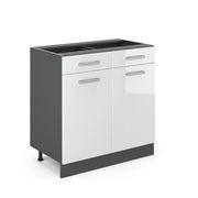 Vicco Mobiletto base per cucina Bianco lucido 80 cm senza piano di lavoro