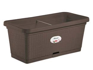 FIORIERA NATURAL MOKA CON RISERVA D'ACQUA CM. 80  cm. 80x40x34h  lt. 66    STEFANPLAST