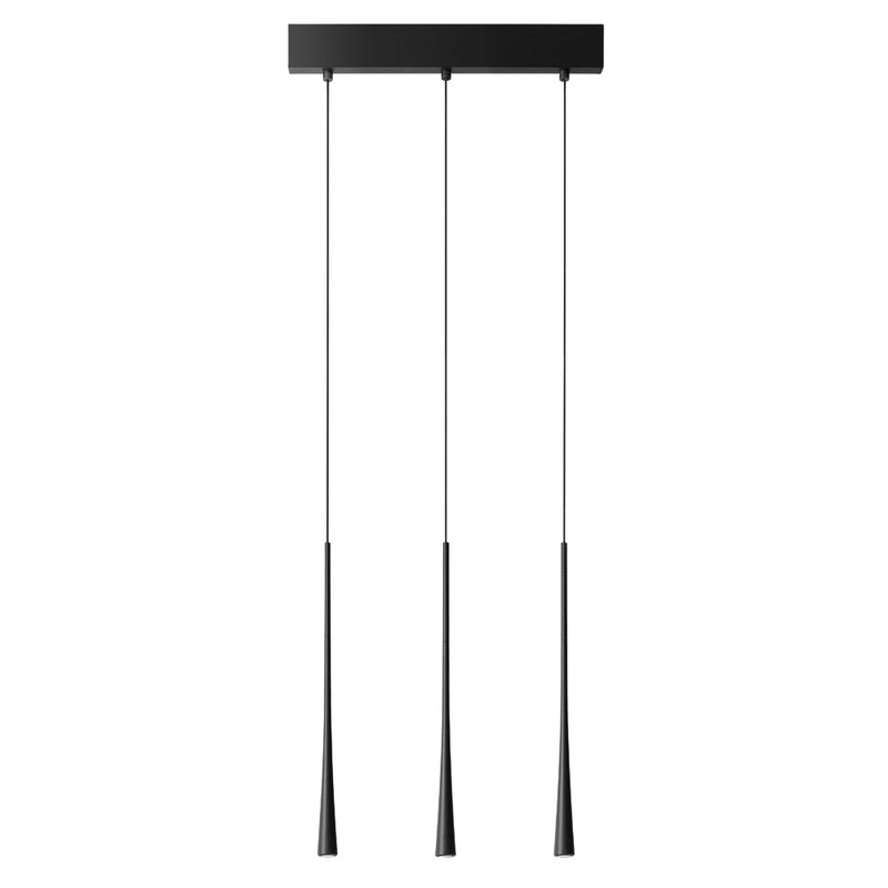 Dafne - Lampada a sospensione nero 16,5W luce calda 3000K IP20 - Lampada da soffitto led 3 luci design moderno - alluminio bianco satinato