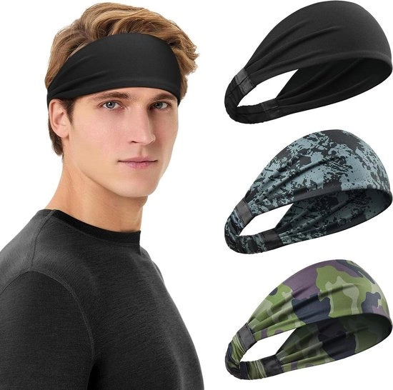 Sudate plus - Cinture per uomini, traspiranti e antiscivolo, adatte per sport, fitness e pallacanestro, 3 pezzi