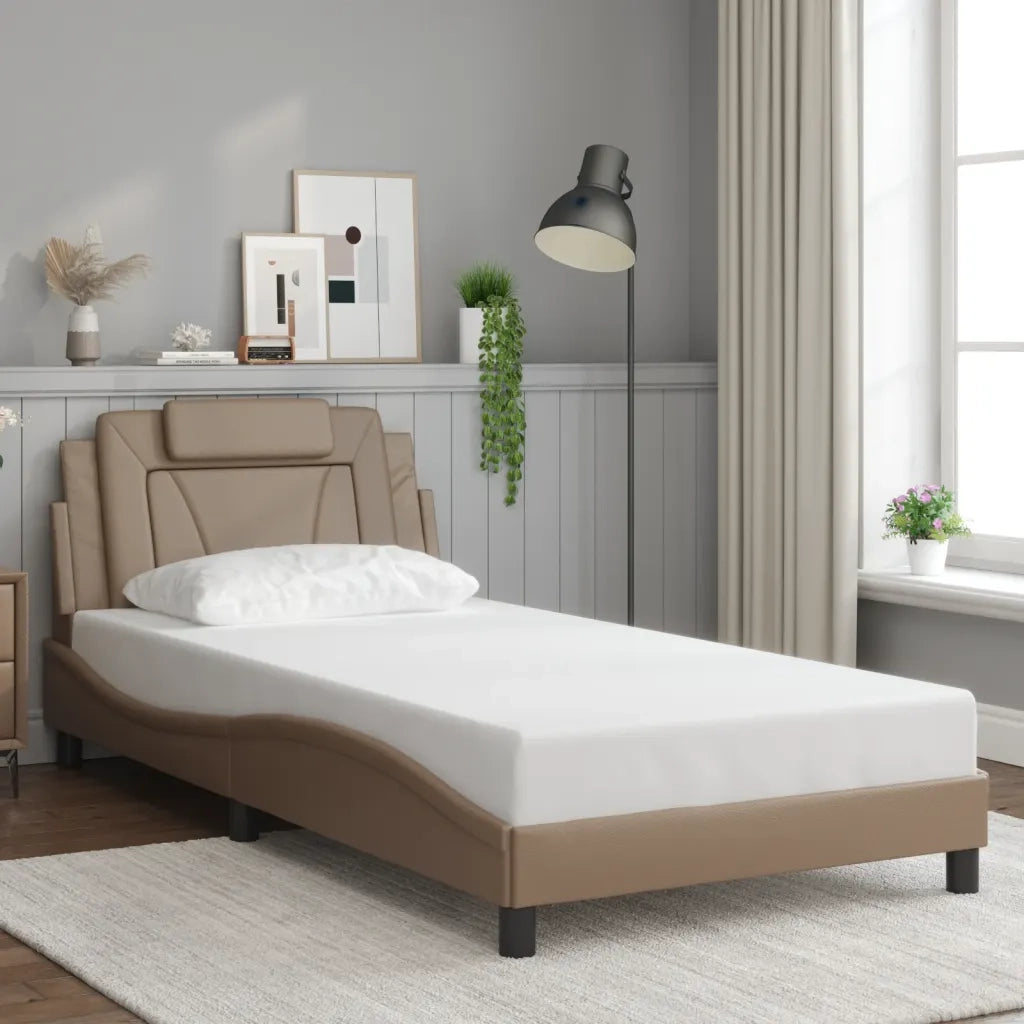 Giroletto con Luci LED Cappuccino 100x200 cm in Similpelle