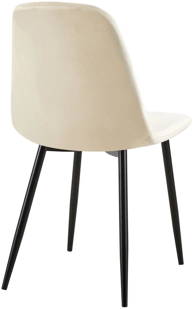 Sedia Giverny con cuciture decorative Velluto,crema