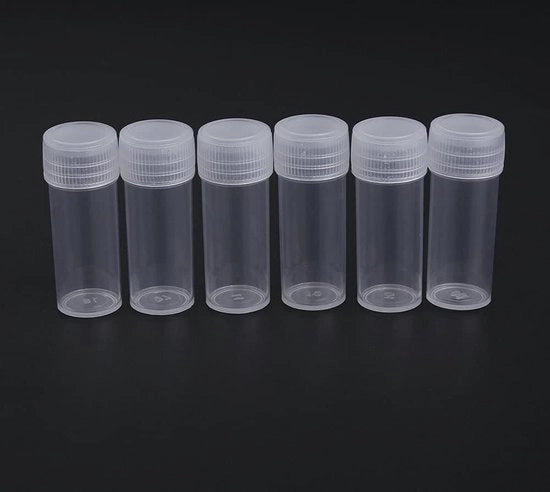 50 confezioni di flaconi di 5 ml trasparenti con tappo per piccoli componenti - flaconi di plastica vuoti.