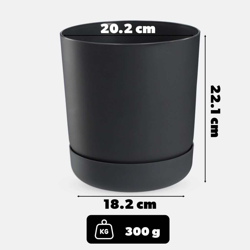 Vaso da fiori KADAX con supporto, coperchio, ciotola rotonda, 20 cm, antracite