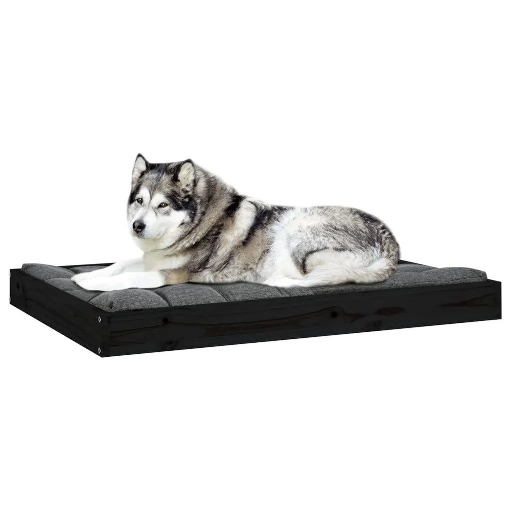 Cuccia per Cani Nera 101,5x74x9 cm in Legno Massello di Pino 820870