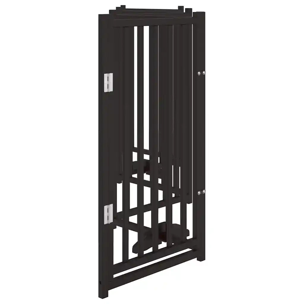 Cancello Cani Pieghevole Nero 6 Pannelli 300 cm Massello Abete CFW3744174