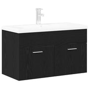 Mobile da Bagno | Armadio da bagno Rovere Nero 80 x 38,5 x 46 cm Legno multistrato