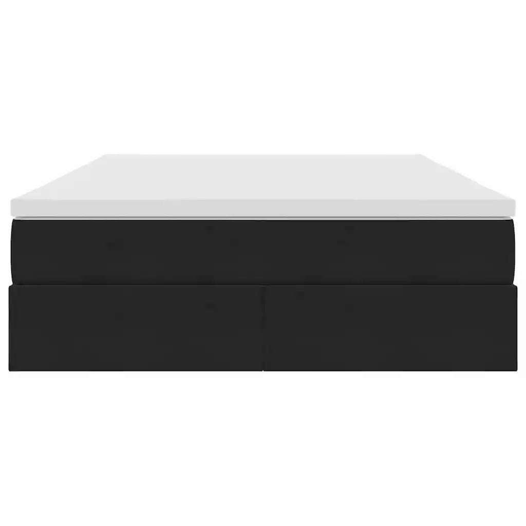 Letto con contenitore e materasso Nero 140 x 190 cm Velluto