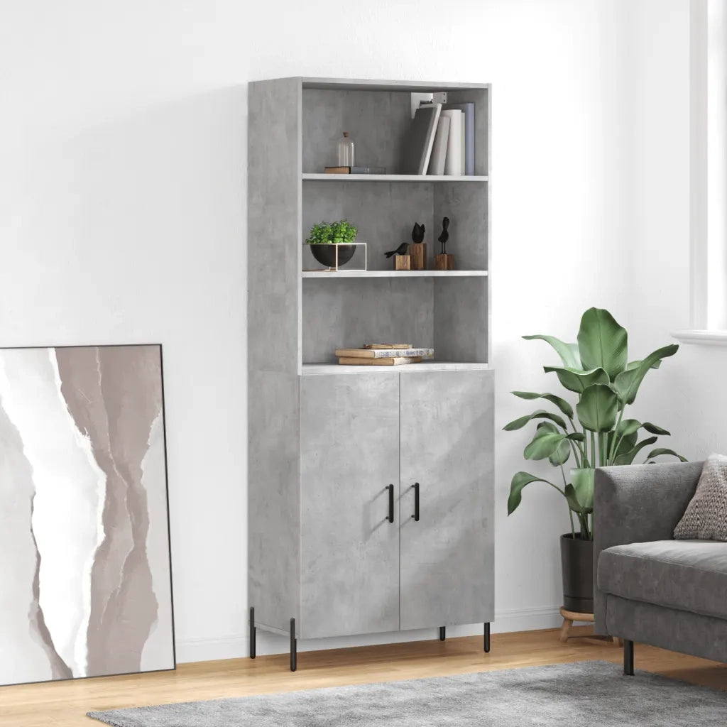 Credenza Grigio Cemento 69,5x34x180 cm in Legno Multistrato 3189265