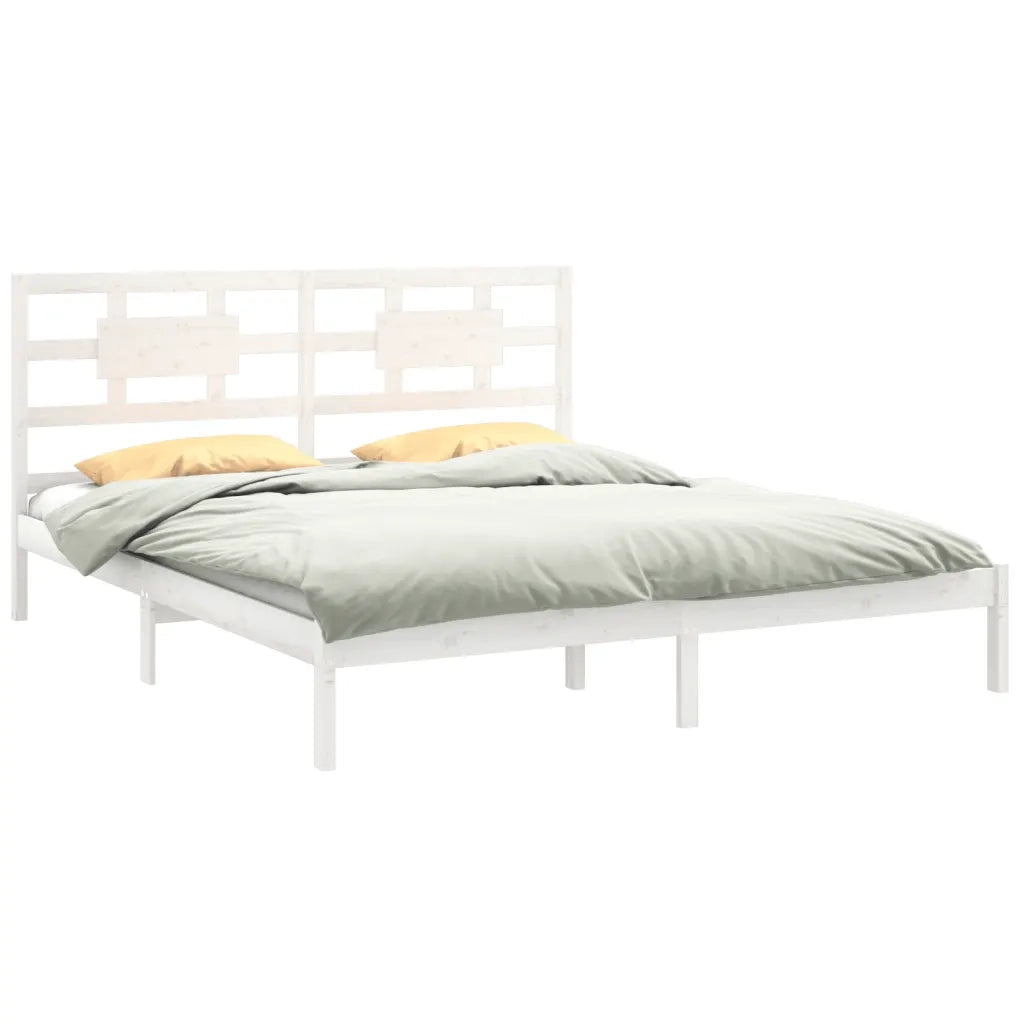 Giroletto-Struttura Letto Bianco in Legno Massello 200x200 cm 771881