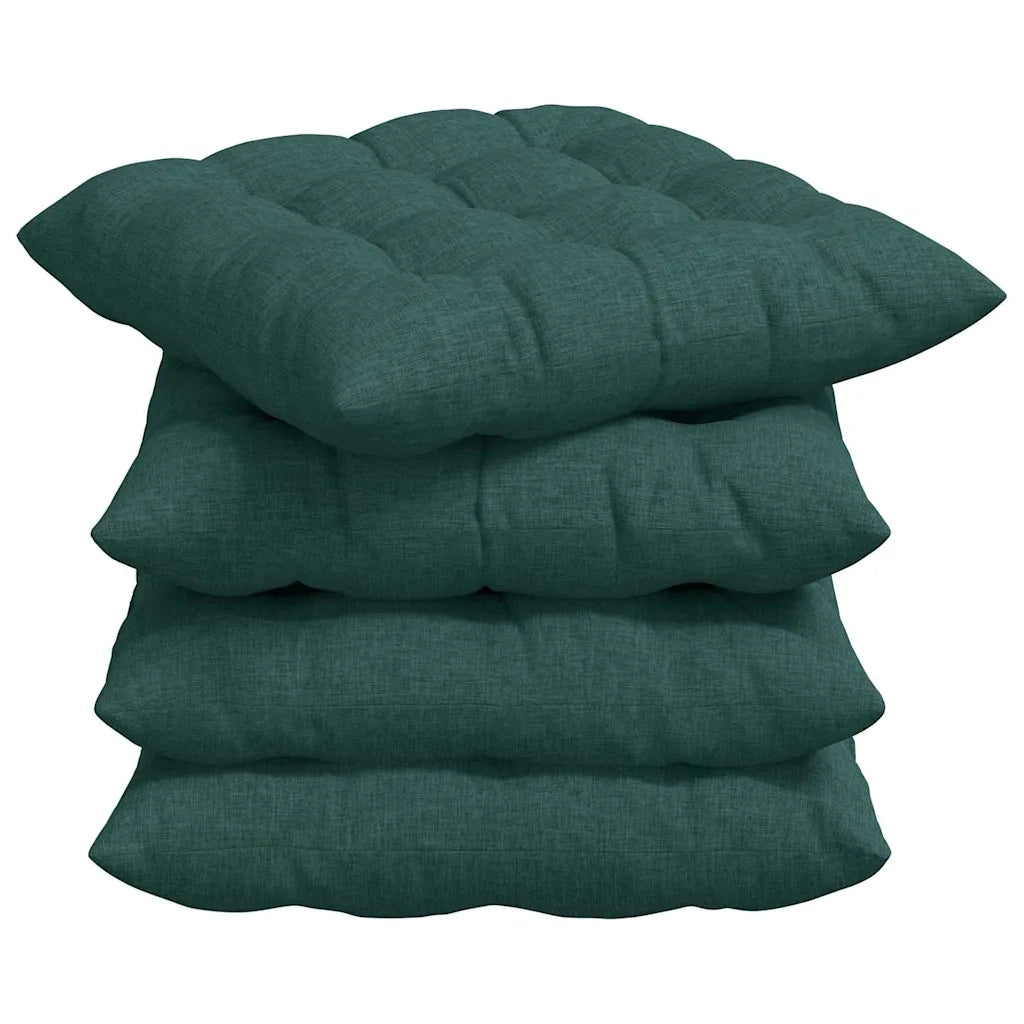 Cuscini per Seduta 4 pcs Verde Scuro 40 x 40 x 6 cm Tessuto
