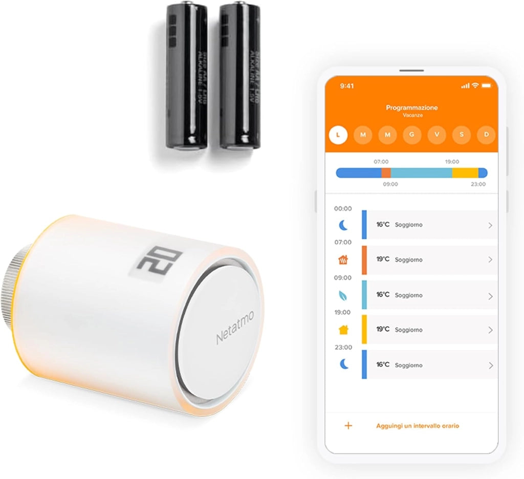 Pack 4 Valvole Termostatiche WiFi, Controllo Remoto, Risparmio Energetico, Accessorio per Radiatori, Compatibile con Alexa e HomeKit, Installazione Facile, NBU-4-NAV-EU