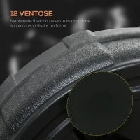 Punching Ball da Terra con Base Riempibile e Ventose, Altezza Regolabile da 147-165 cm, Nero