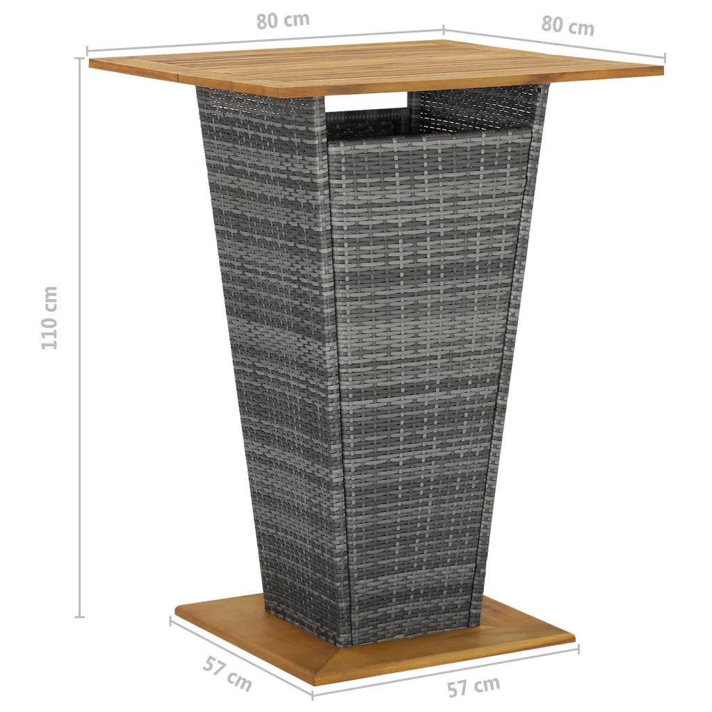 Set da Bar da Giardino 5 pz con Cuscini in Polyrattan Grigio cod mxl 35344