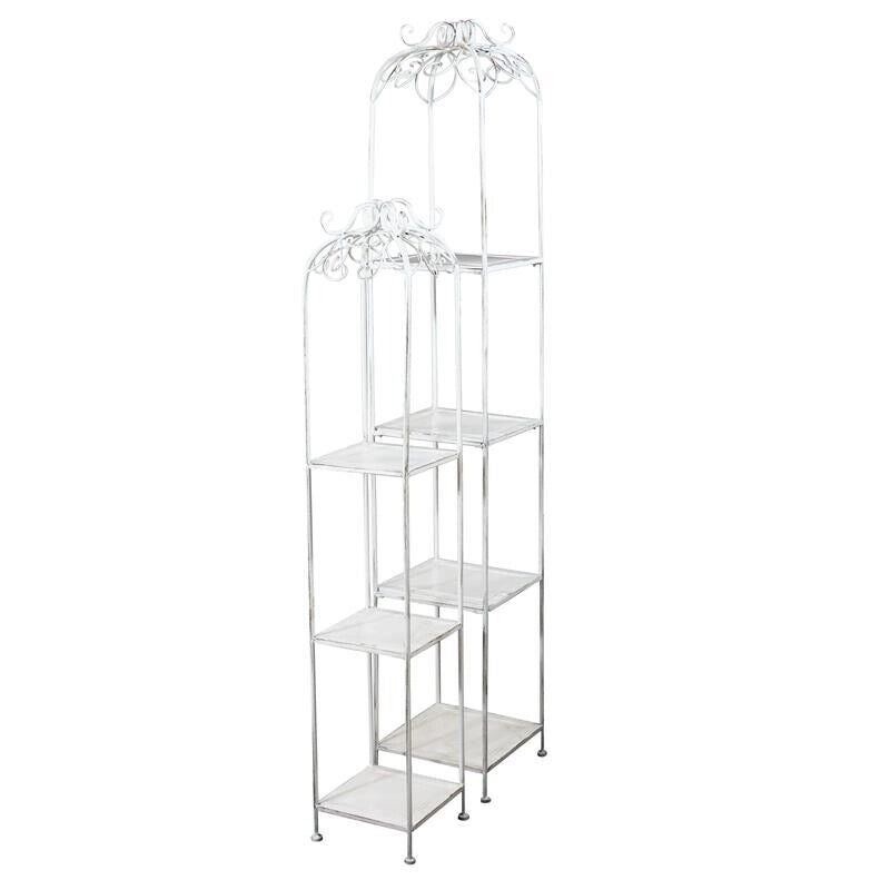 SET DI 2 SCAFFALI DORIANE IN COLORE BIANCO ANTICO