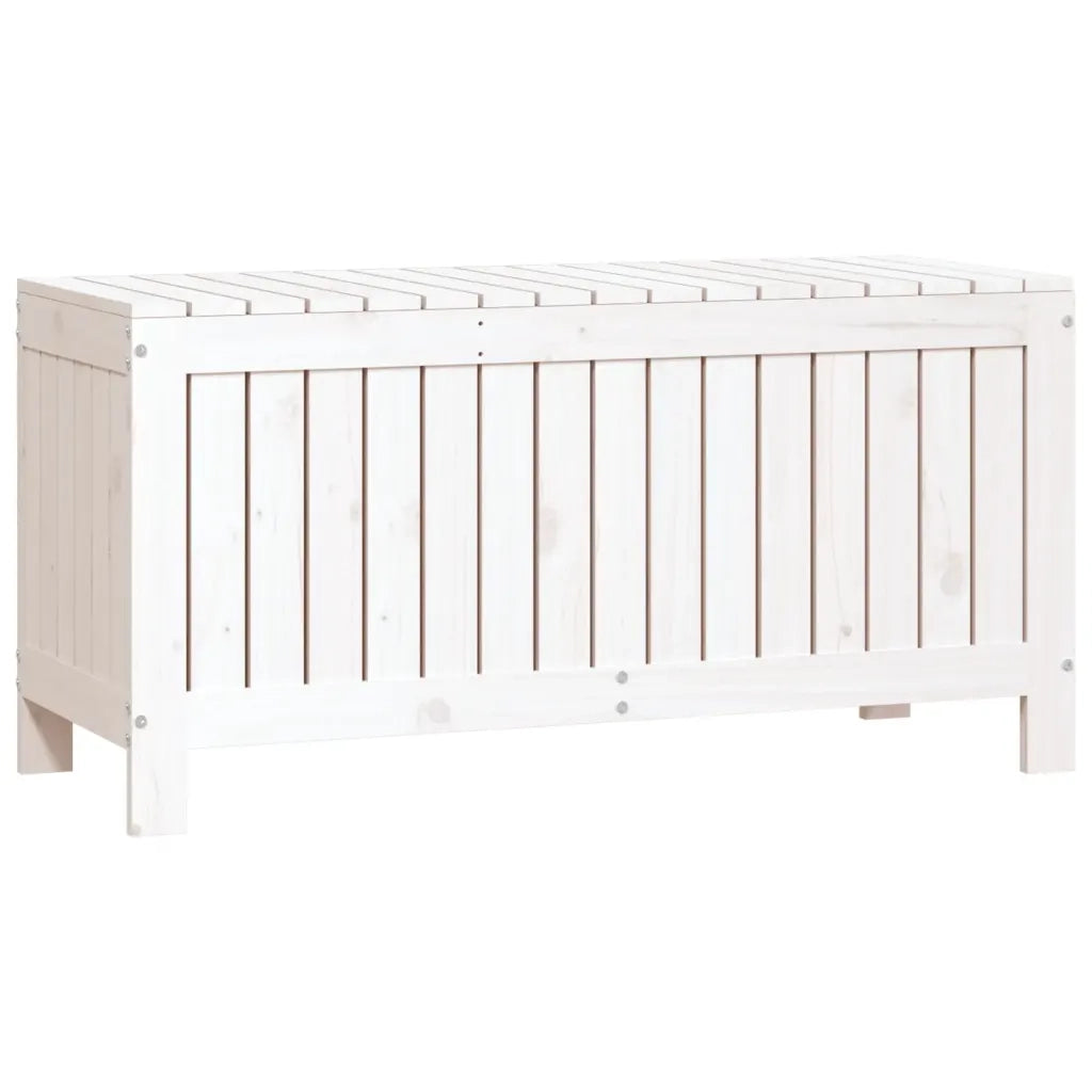 Contenitore Giardino Bianco 108x42,5x54 cm Legno Massello Pino