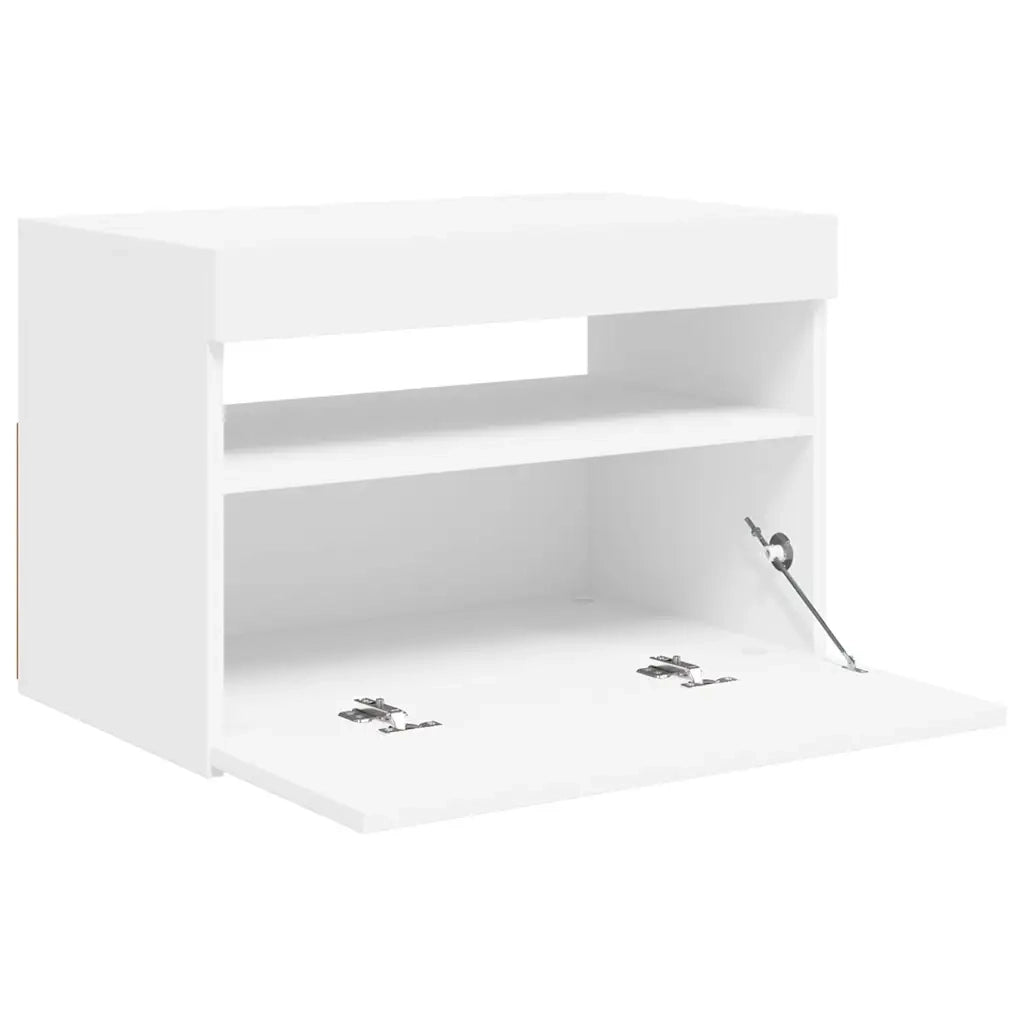 Mobile Porta TV con Luci LED Bianco 60x35x40 cm 804409