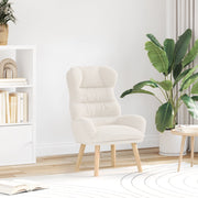 Poltrona Rilassante  in Tessuto Simil Lana Riccio Color Crema