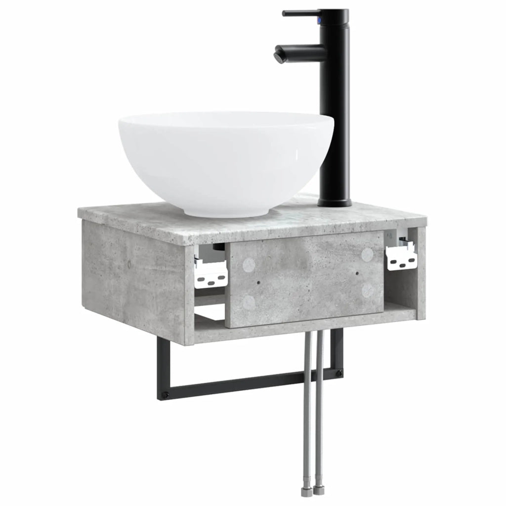 Lavabo da Parete Grigio Cemento 40 x 35 x 39 cm CFW8584036