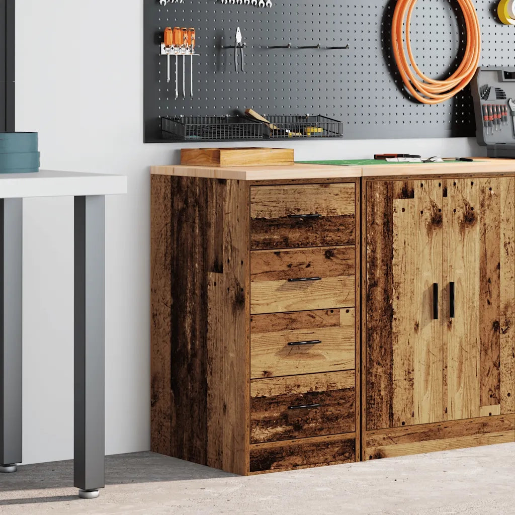 Armadietto da Garage in Legno Vecchio 40x51x85 cm CFW8249251