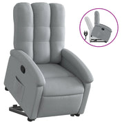 Poltrona | Sedia Relax Alzapersona Reclinabile Grigio Chiaro in Tessuto
