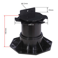 Set 50 supporti per pavimenti galleggianti Altezza regolabile 140-210mm Max 2700 kg Piedini per decking