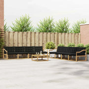Set di divani da esterno 9 pz Bianco e Nero 3388550