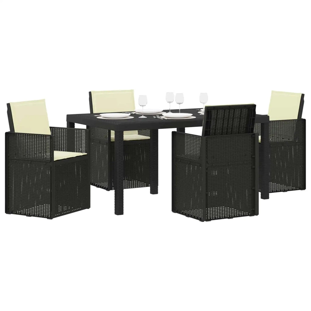 Set da Pranzo per Giardino 5 pcs Antracite e Crema PP 3430055