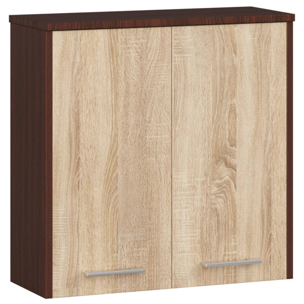 Mobile bagno sospeso AKORD FIN Wengé 60 cm 2 ante inserto frontale Sonoma Quercia 60x22,5x60 cm