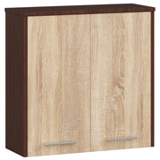 Mobile bagno sospeso AKORD FIN Wengé 60 cm 2 ante inserto frontale Sonoma Quercia 60x22,5x60 cm