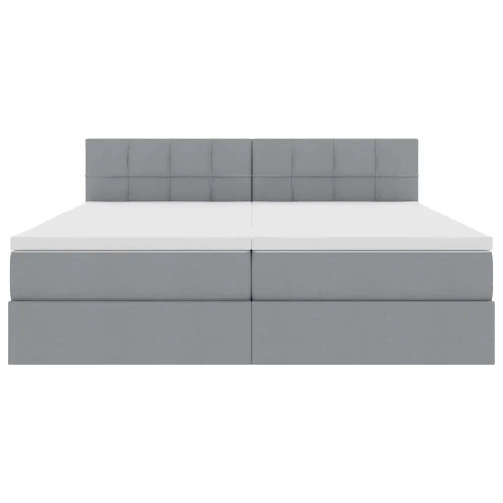 Letto con Contenitore con materasso Grigio chiaro 200 x 200 cm