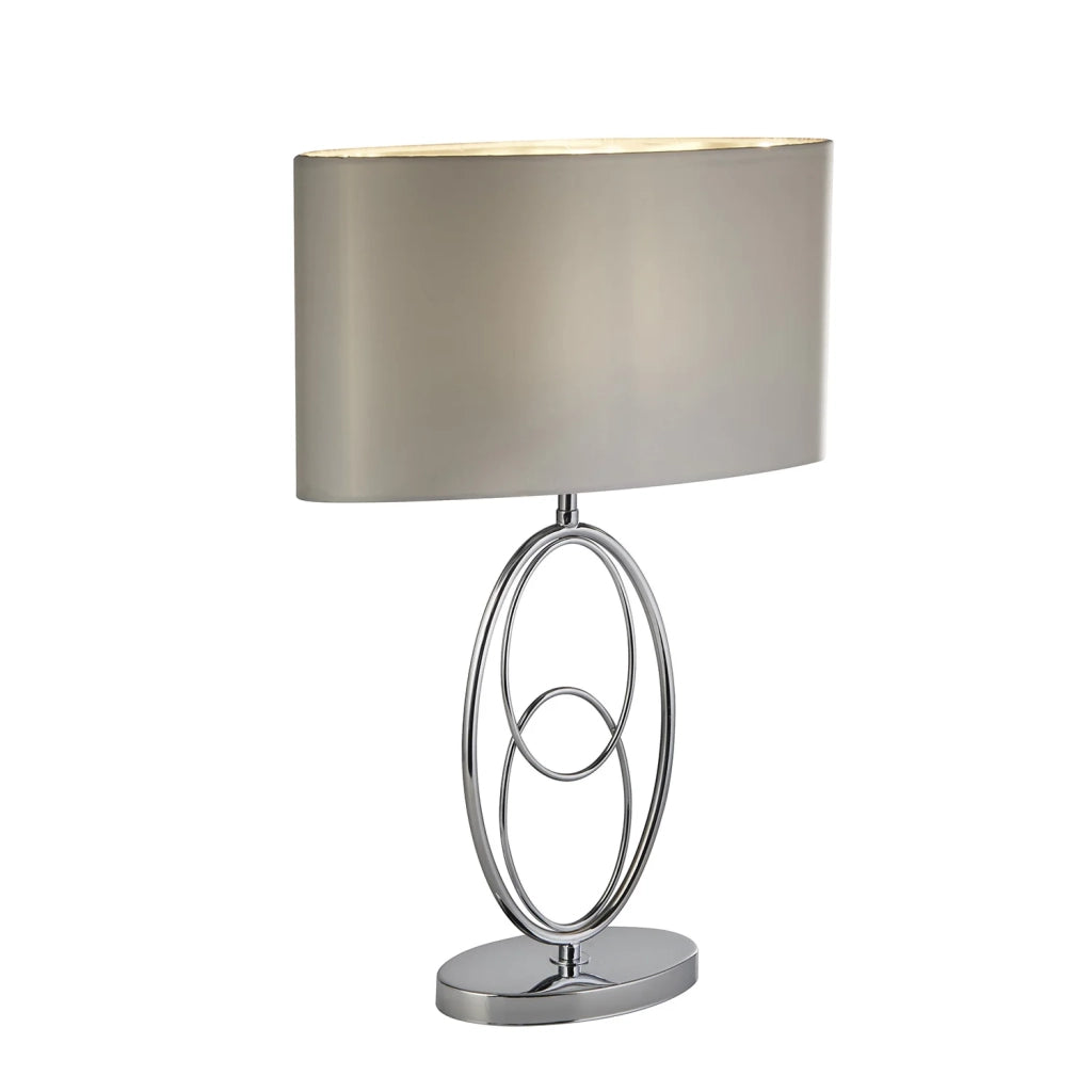 Lampada Da Scrivania Loopy Floor Acciaio Cromo Policarbonato Argento 1 Luce E27