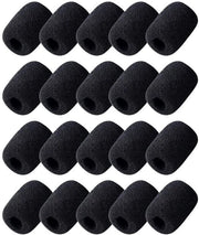 Cuffie con microfono - 20 pezzi - Copricapo in schiuma - Per aule scolastiche - Sale riunioni - Attività all'aperto - Nero - Paraschermo microfono