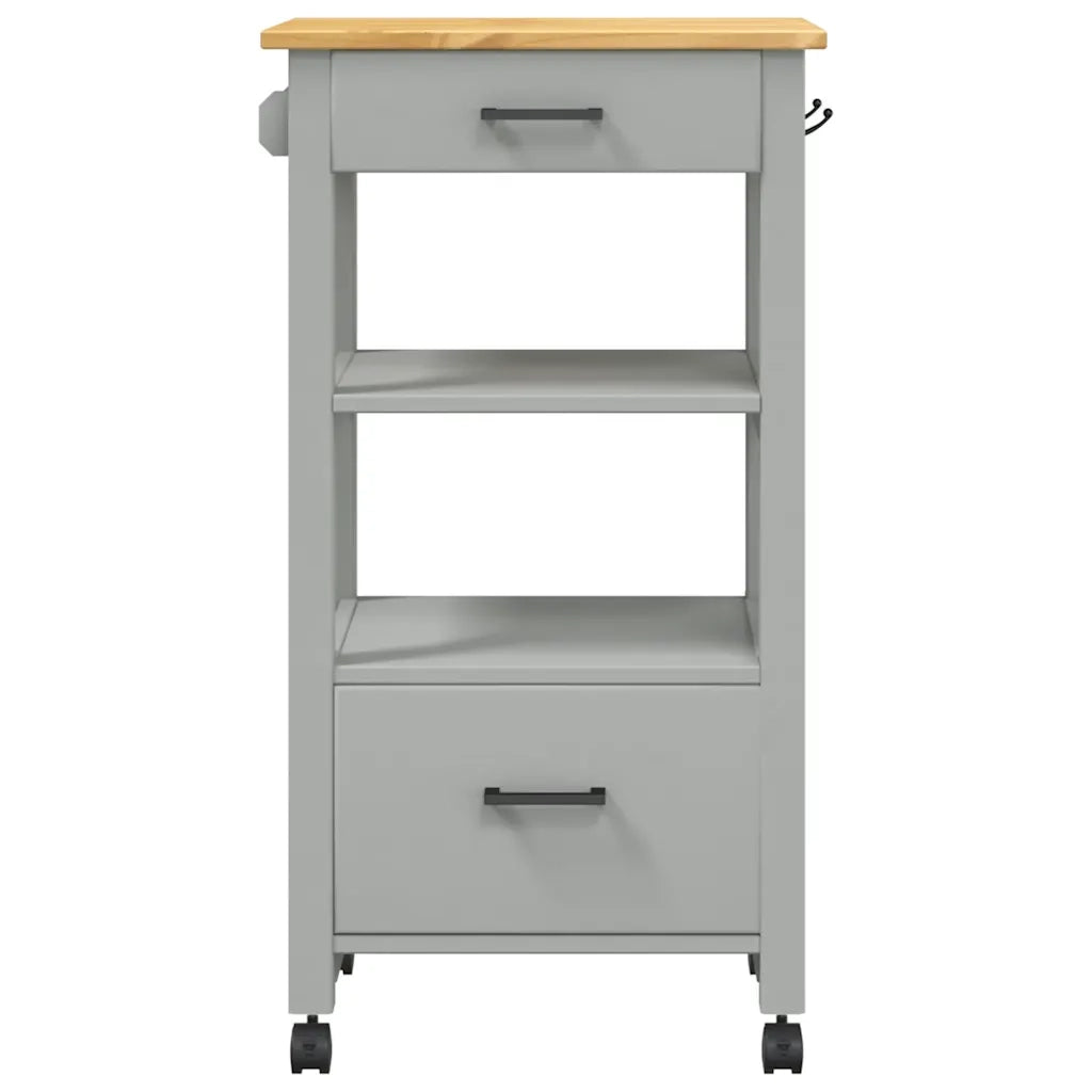 Carrello da Cucina MONZA 48x40x88,5 cm in Legno Massello di Pino 376086