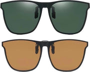 Set di Occhiali da Sole da Clip - Occhialiera Portatile - Lente Verde - Adatto a Uomini e Donne - Adatto per Occhiali da Sole Polarizzanti - Ideale per Portatori di Occhiali