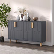 Madia Venerina, Credenza 2 Ripiani, 120x30x74h cm Nero Antracite