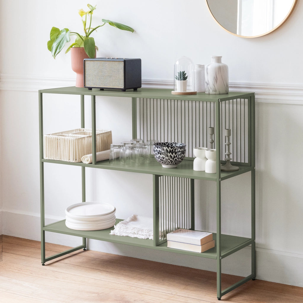 Scaffale in metallo verde kaki EMILIA