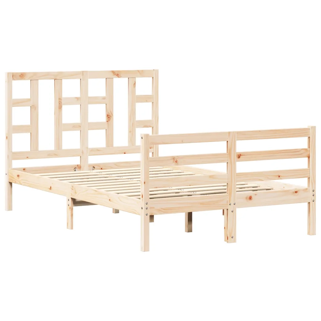 Giroletto con Testiera-Struttura Letto con testiera 120x200 cm in Legno Massello 988893