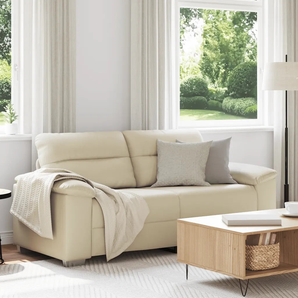 Divano a 2 posti Crema 180x81x84 cm in Similpelle 4105339