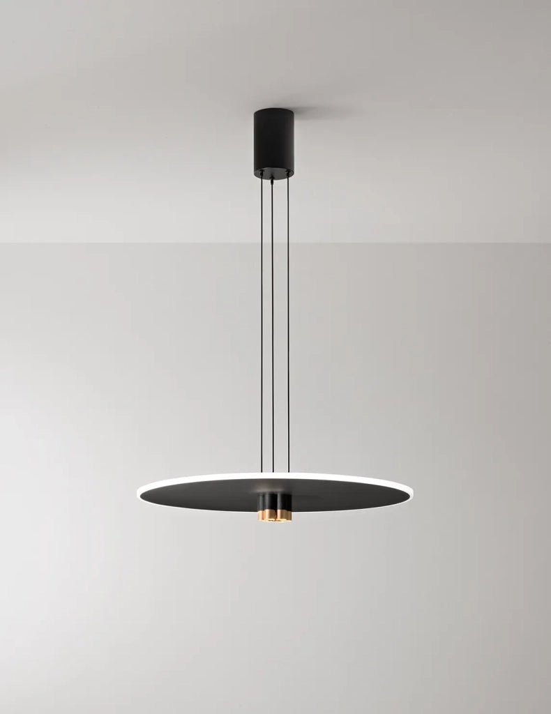 Stream Sospensione in metallo e alluminio nero opaco oro spazzolato LED 50W 3000K 3500biemissione